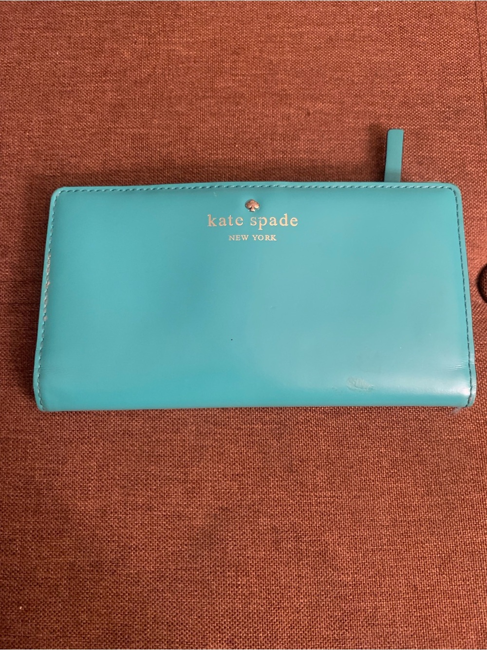 kate spade Turquoise Zip-Around Leather Wallet
